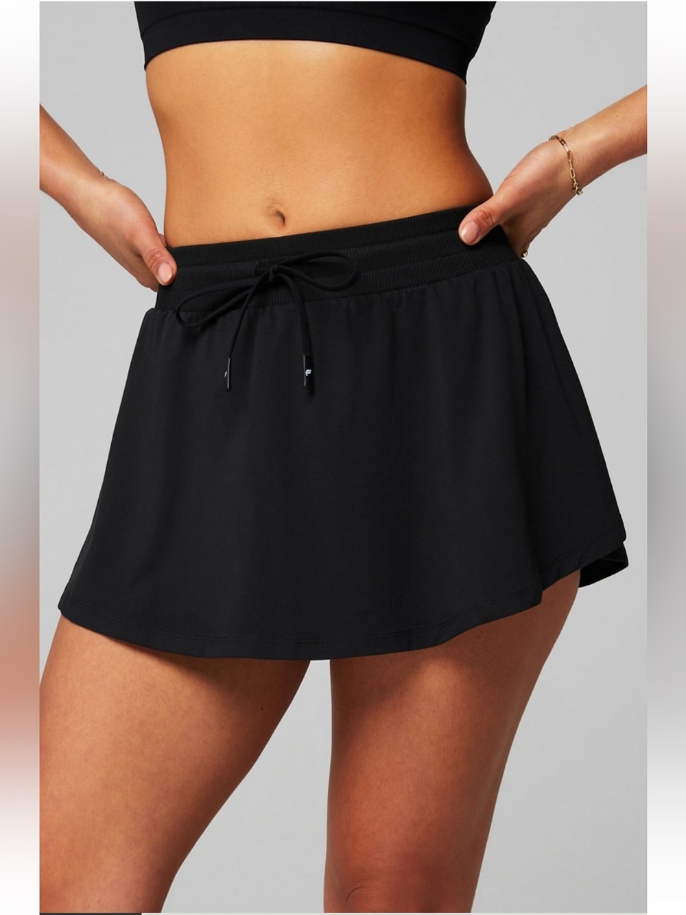 Fabletics Black Performance Skort with Drawstring